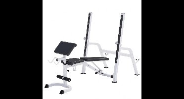 Halterbank met Squat Rack Wit