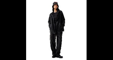 Hunter Jas Unisex - Izzy PU Hooded Jacket Zwart XXL