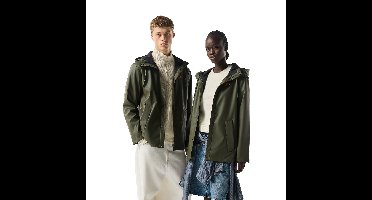 Hunter Jas Unisex - Izzy PU Hooded Jacket Groen L