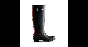 Hunter Regenlaarsjes Unisex - Women's Tri-Colour Logo Backstrap Tall Boots Zwart 36