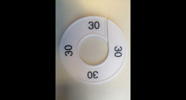 Maatring 9cm wit/zwart 30