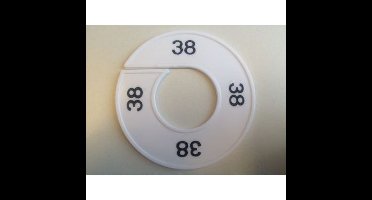 Maatring 9cm wit/zwart 38