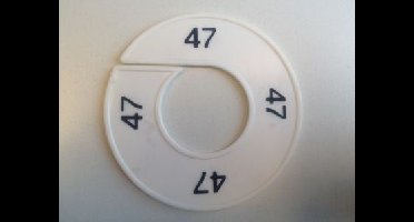 Maatring 9cm wit/zwart 47