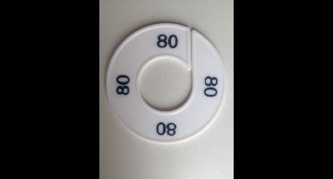 Maatring 9cm wit/zwart 80