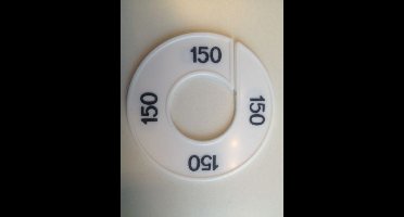 Maatring 9cm wit/zwart 150