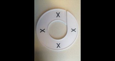 Maatring 9cm wit/zwart X