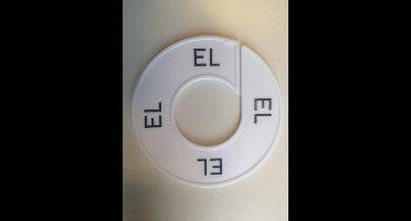 Maatring 9cm wit/zwart EL