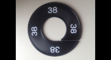 Maatring 9cm zwart/wit 38