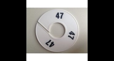 Maatring 11 cm wit/zwart 47