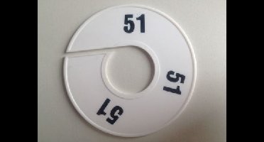 Maatring 11 cm wit/zwart 51
