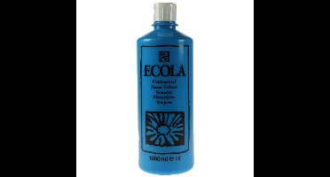 Talens Ecola plakkaatverf flacon van 1000 ml, lichtblauw