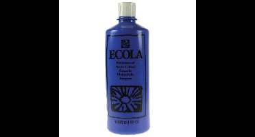 Talens Ecola plakkaatverf flacon van 1000 ml, donkerblauw