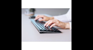 CHERRY KW 9100 SLIM toetsenbord Universeel RF-draadloos + Bluetooth Zwart