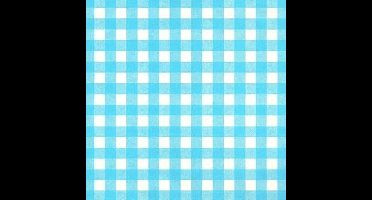Cadeaupapier - Geschenkpapier - Blue squares on white ribbed 50 cm