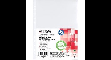 OFFICE products geperforeerde showtas, A4, 30 micron, gekorreld, pak van 100 stuks