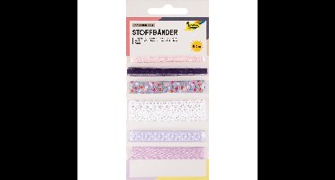 Folia stoffen linten, 6 geassorteerde kleuren, totale lengte 5,5 m, sweet bouquet