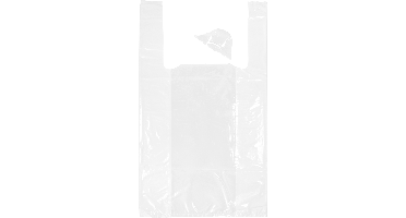 Tas | LLDPE | geblokt | 27x 6x48cm | hemddraagtas | wit | 1000 stuks