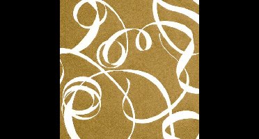 Cadeaupapier - Geschenkpapier - White ribbon on gold 50 cm