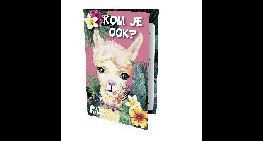 Uitnodiging alpaca 9x14cm | 6 stuks