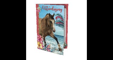 Uitnodiging paarden 17.5x12.2cm