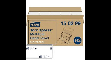 Handdoek tork h2 universal 2laags 213x234mm wit