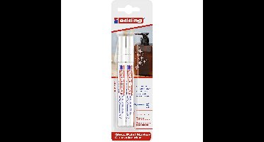 Paintmarker edding 751 oliebasis 1-2mm wit bls 2x
