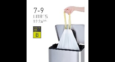 Afvalzak eko mdpe type b trekb 40x45cm 7-9l wit