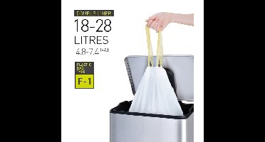 Afvalzak eko mdpe type f1 trekb 49x68cm 18-28l wit