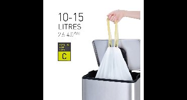 Afvalzak eko mdpe type c trekb 45x50cm 10-15l wit