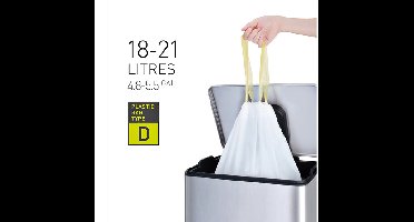 Afvalzak eko mdpe type d trekb 55x55cm 18-21l wit
