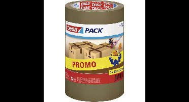 Verpakkingstape tesapack 66mx50mm bruin promopack | 12 stuks