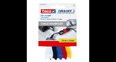 Kabelmanager tesa on off 12mmx20cm assorti 5st