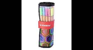 Fineliner stabilo point 88/25 etui zw f assorti | 5 stuks
