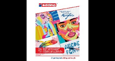 Olie-acrylblok edding 30010 a4 10 vel 300gr wit