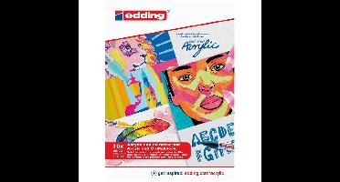 Olie-acrylblok edding 30010 a3 10 vel 300gr wit