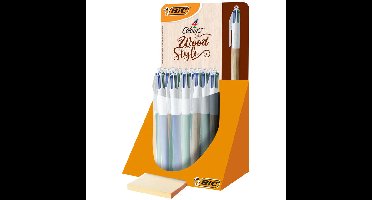 Balpen bic 4kleuren wood m assorti | 30 stuks