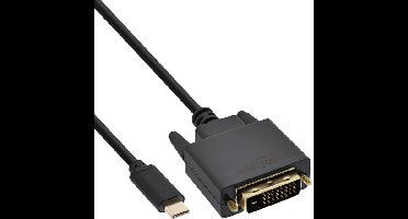 InLine 64132 video kabel adapter 2 m USB Type-C DVI-D Zwart