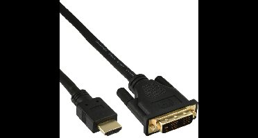 InLine 17662P video kabel adapter 2 m HDMI DVI-D Zwart