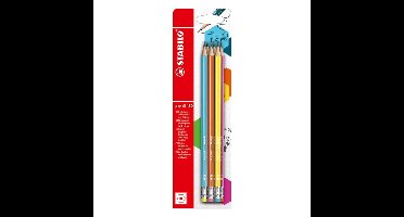Potlood stabilo 160 hb met gumtop 6st assorti | 10 stuks