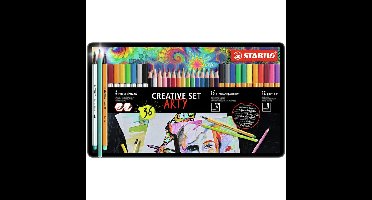 STABILO ARTY creative set met 16 x STABILOaquacolor. 12 x point 88. 8 x Pen 68 brush
