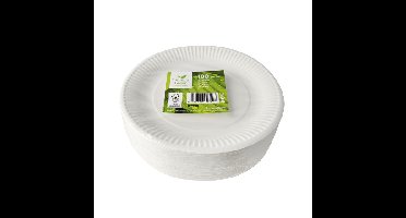 Bord IEZZY Ø230mm karton 100 stuks wit