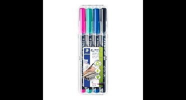 Viltstift staedtler ohp lumo m 317 perm 4 st. ass | 10 stuks