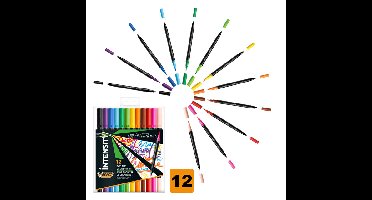 Kleurstift bic intensity dual-tip assorti