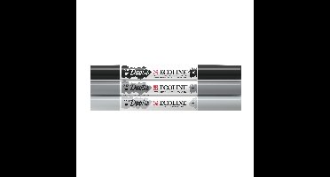 Duotip talens ecoline set 3 stuks zwart en grijs