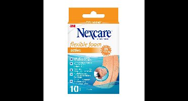 Wondpleister nexcare active flex foam 6x10cm 10st | 14 stuks