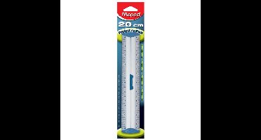Liniaal maped met handgreep 20cm aluminium