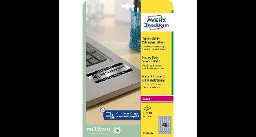 Etiket avery l6129-20 rond 30mm zilver 960stuks