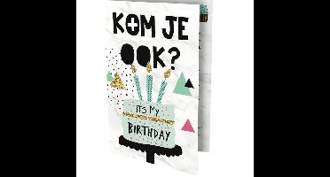 Uitnodiging cake 13.5x9cm | 6 stuks