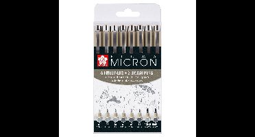 Sakura pigma micron fineliner set 8 koudgrijs | 6 stuks