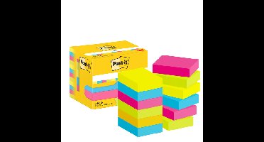 Memoblok 3m post-it 653 38x51mm neon assorti kleur | 24 stuks
